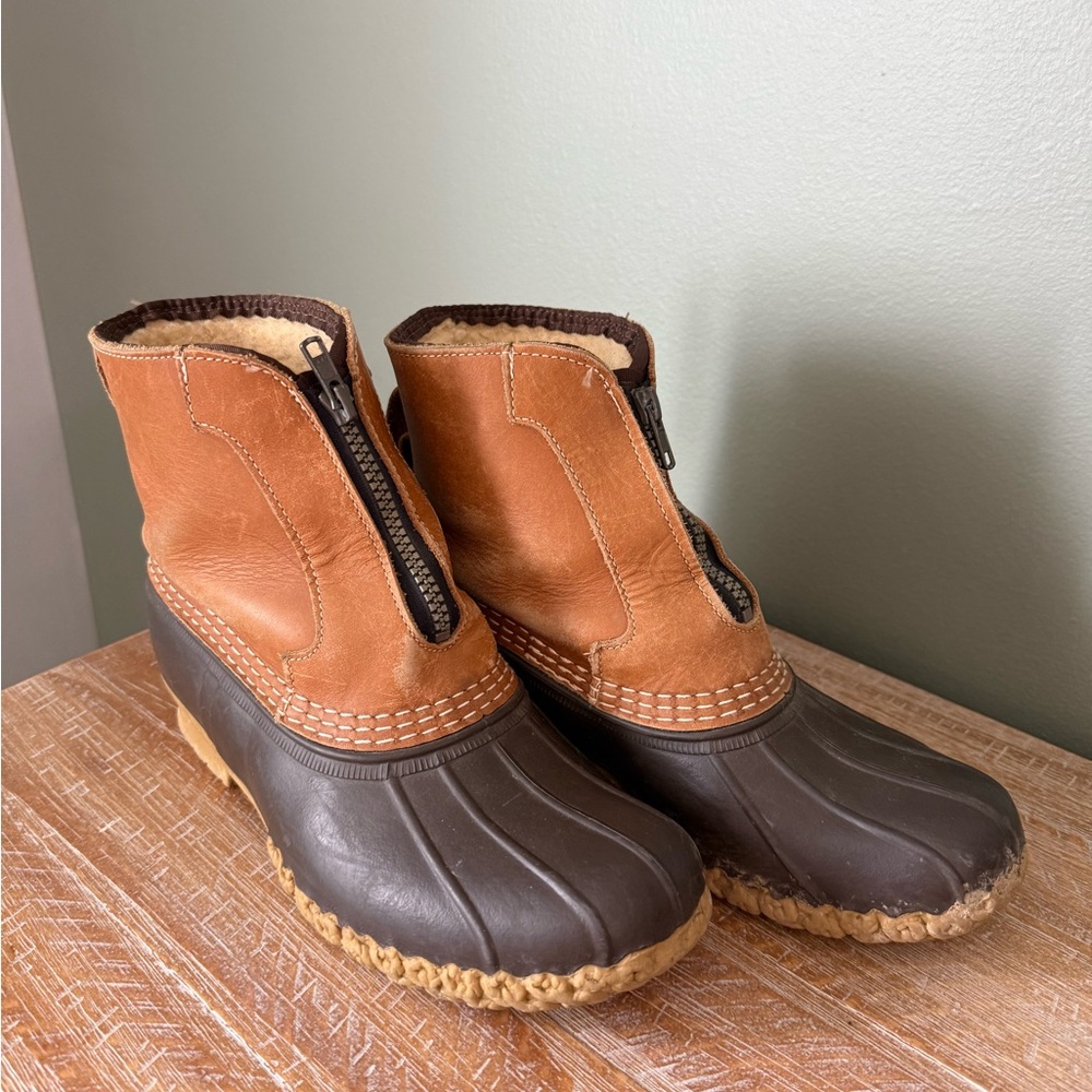 Women's Bean Boots, 7" Fleece-Lined Insulated Front-Zip Sz 8